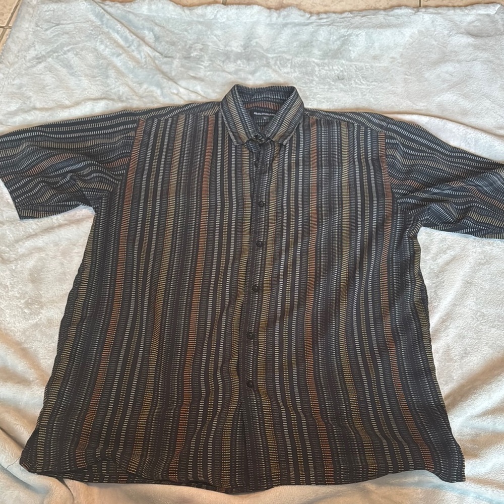 Bassiri Casual Brown and Black Button Down Shirt